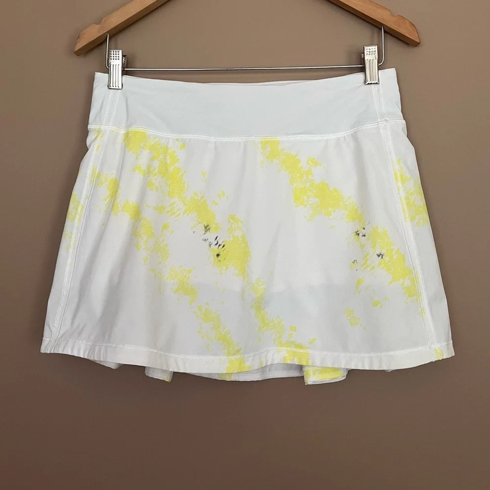{Lululemon} Pace Rival Mid-Rise Skirt Long in Cross Court Wash Electric Lemon